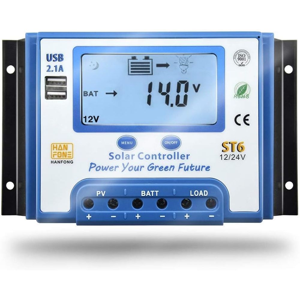 Charge Controller Solar - Pengontrol Pengisian Daya Surya 60A 12V/24V