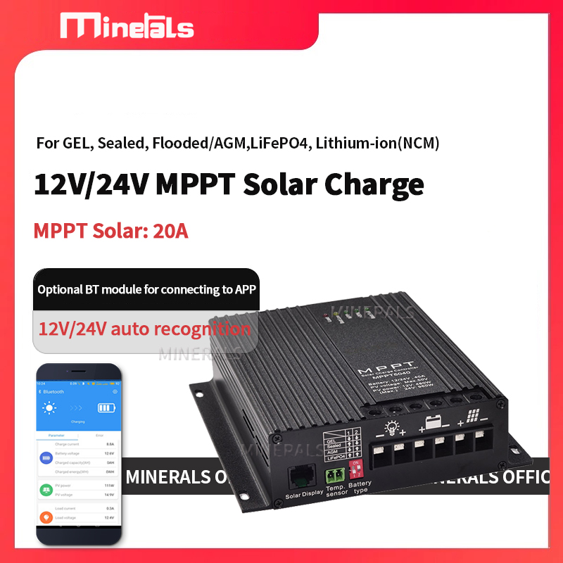 Charge Controller Solar - Pengontrol MPPT 20A Pengisi Daya Baterai