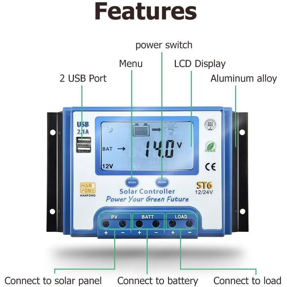Pengontrol Pengisian Daya Sury - Charge Controller Solar ulasan dan harga