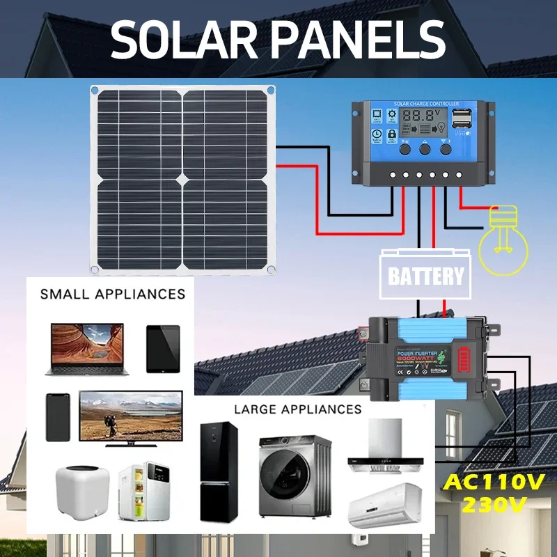 Paket Panel Surya 6000W yang d - Solar Panel 200W ulasan dan harga